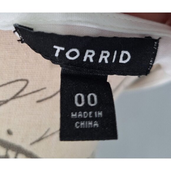 EUC Torrid White Eyelet Challis Tie Front Blouse/Torrid Size 00 (Size 10) - Picture 5 of 7